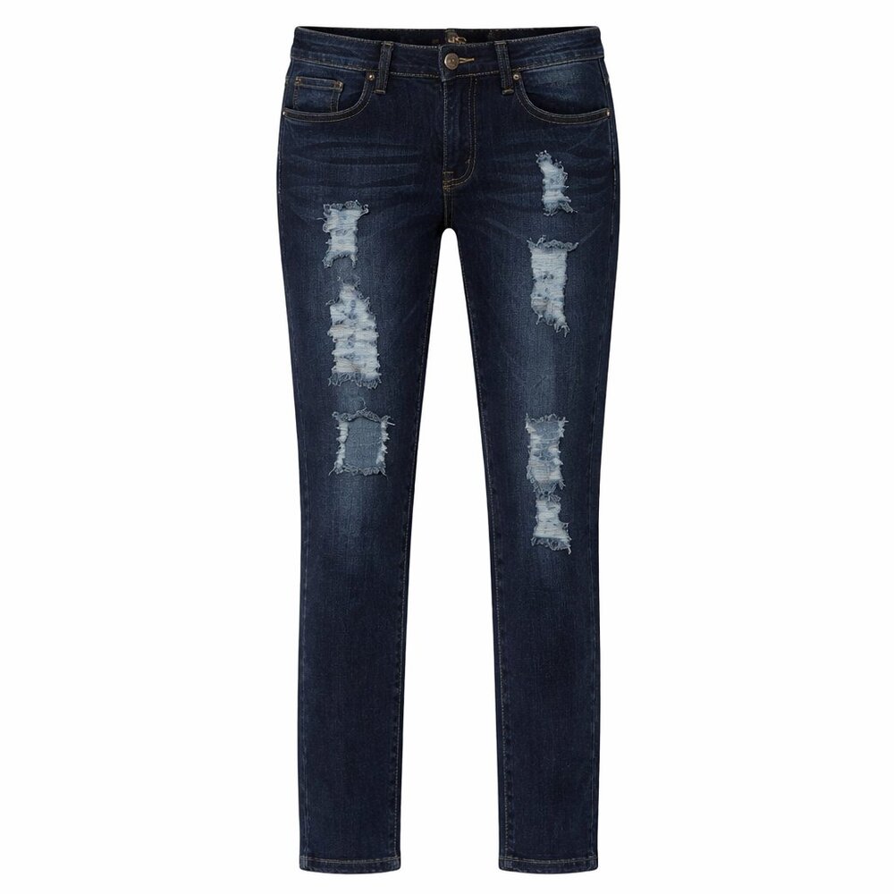 NWT B.O.B. Jeans Style B0-B1 Distressed Skinny Dark Wash Jeans Junior Size 7/8